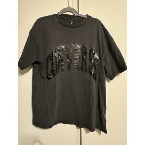 Men’s Converse Shirt Over Size Fit Boxy T Black White Washed Size M